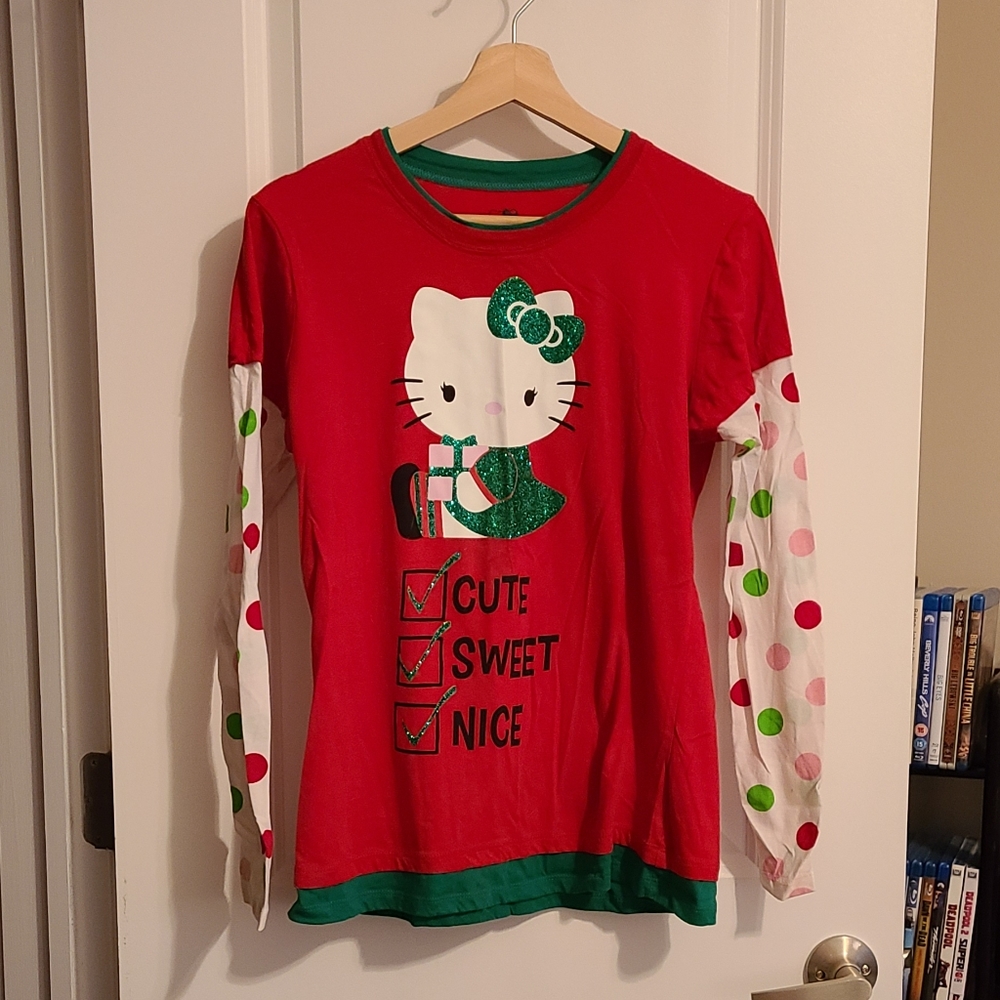 Hello Kitty Christmas Long-Sleeved T-Shirt - Sanrio - Juniors XL / 15-17